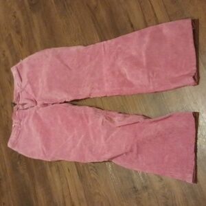 Jou Jou Pink Leather High Waisted Straight Leg Vintage Pants A36